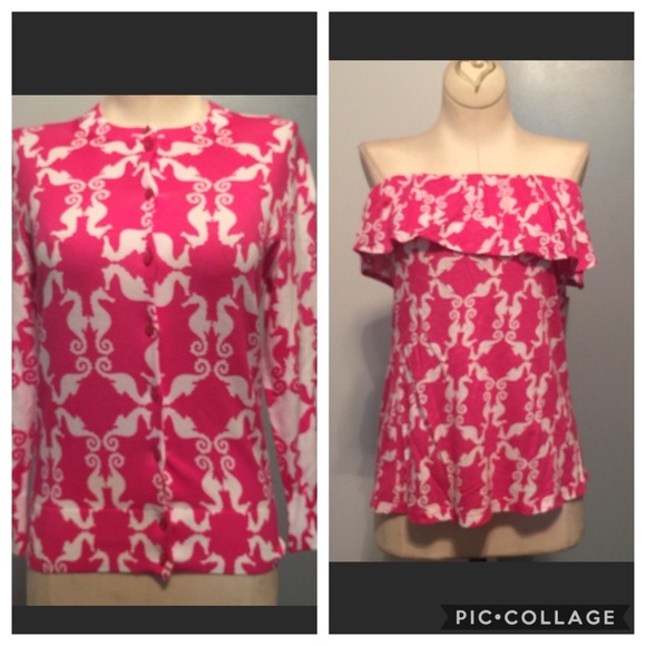 Crown & Ivy seahorse ruffle tube top & sweater - Picture 1 of 8